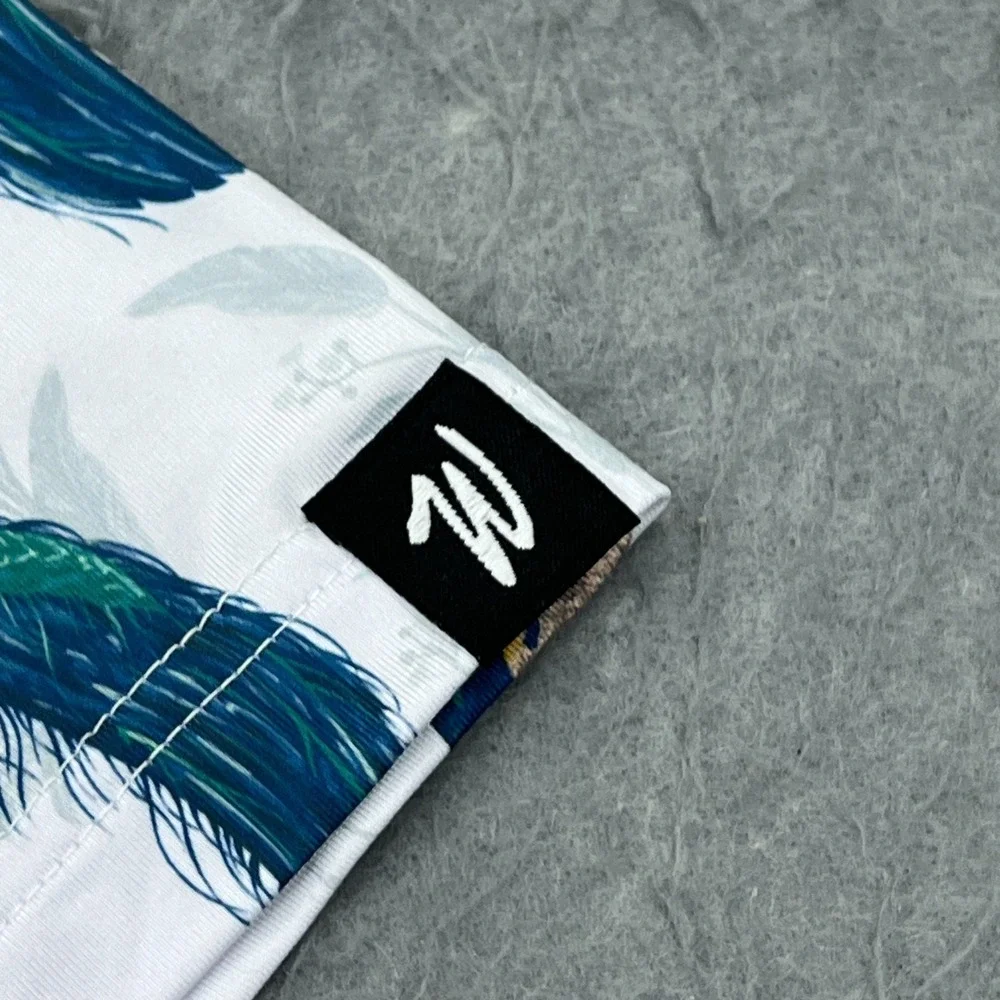 Waggle Polo Shirt Women's XL White Peacocking Bird AOP Golf Athletic Wicking Top - Picture 4 of 9